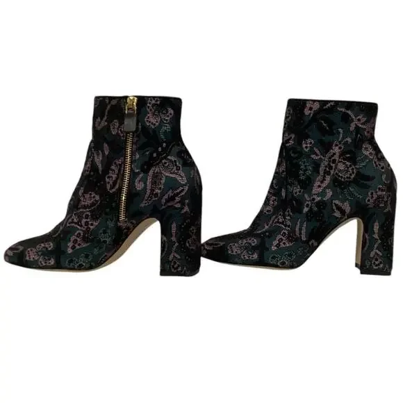 Stuart Weitzman Nell 85 Jacquard Ankle Bootie In Pine Black Size 7B - Picture 6 of 12